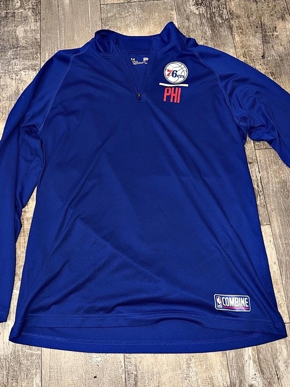Under Armour Philadelphia 76ers Under Armour Royal Combine Tech Quarter-Zip